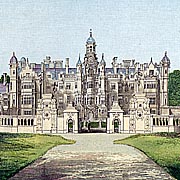 Antique Print of Harlaxton Manor (Lincolnshire)