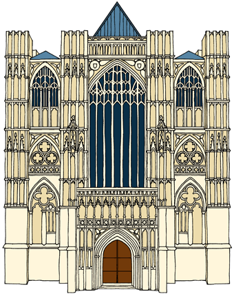 Medieval Westminster Abbey (the famous towers were added later) -   Nash Ford Publishing 