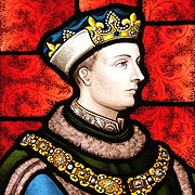 Stained glass window featuring King Henry V -  Nash Ford Publishing